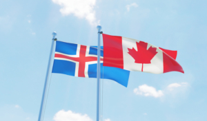 Iceland and Canada flags