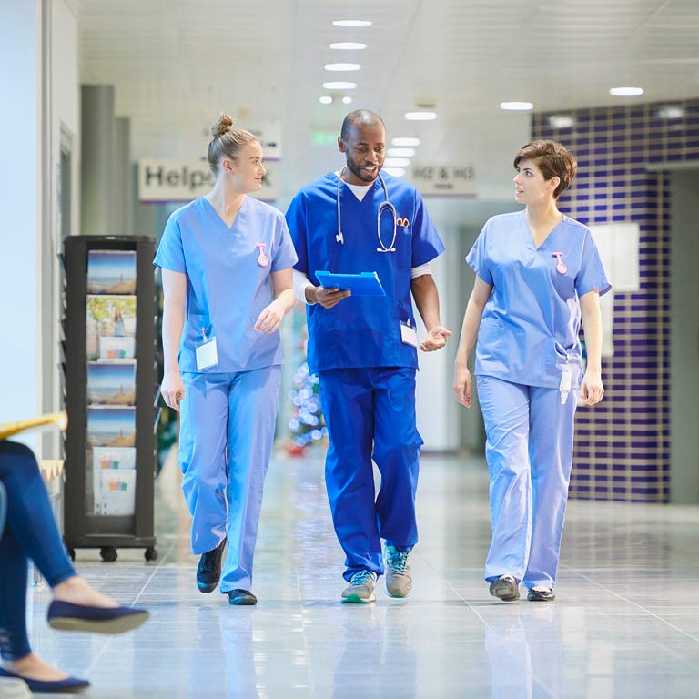 nurses chatting on the way-to ward